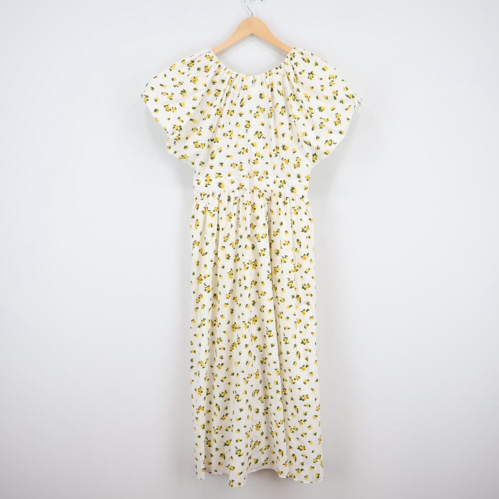 NWT J.Crew Collection Cecily Dress In Budding Rose Print Yellow Floral Size 12 - Picture 3 of 8
